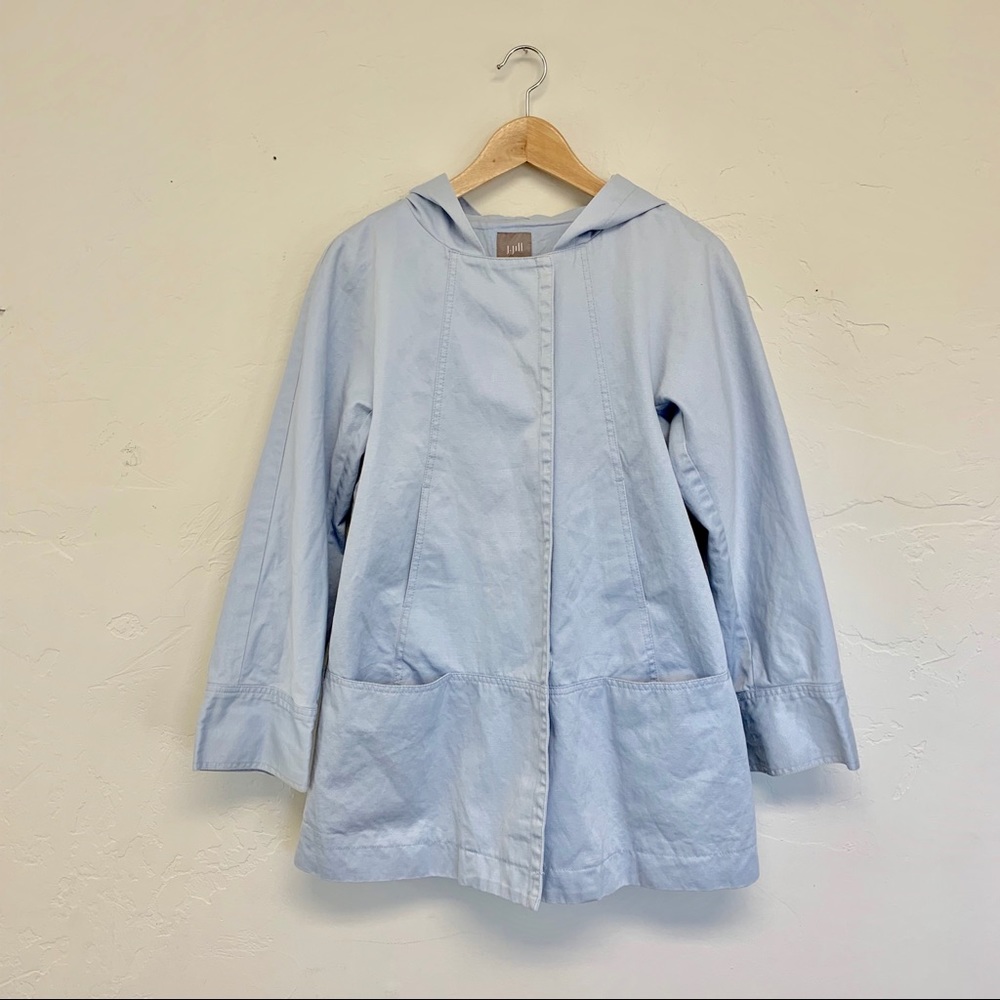 J.Jill Light Blue Coat with Hood & Pockets